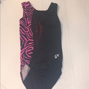 Black and pink zebra dance leotard